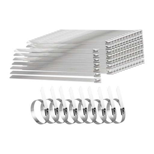 100 sztuk opasek kablowych ze stali nierdzewnej Elementy metalowe wielokrotnego użytku 4,6 mm x 150 mm