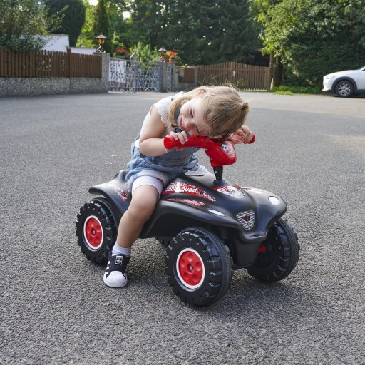 RIDE ON PUSHER PUSHER DURABLE BOBBY QUAD RACING PUSHER ЧЕРНЫЙ БОЛЬШОЙ
