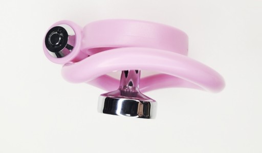 RÓŻOWY PŁASKI PAS CNOTY FLAT CAGE 5 PIERŚCIENI + INVERTED PLUG