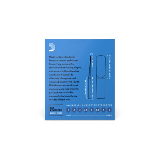 Stroik D'Addario Rico Royal do klarnetu Eb 2.0