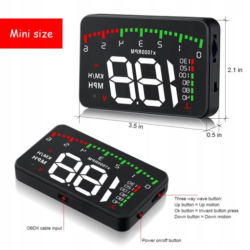 ПРОЕКЦИОННЫЙ ДИСПЛЕЙ СВЕТОДИОДНЫЙ ЖК-ПРОЕКТОР HUD OBD C100