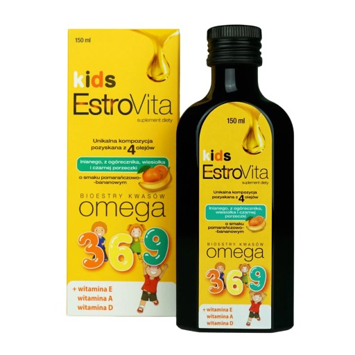 Estrovita Kids Omega 3-6-9 для детей 150 мл с апельсино-бананой вкусом