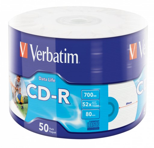 VERBATIM CD-R 700 МБ 52X ДОПОЛНИТЕЛЬНАЯ ЗАЩИТА SP*50 43787