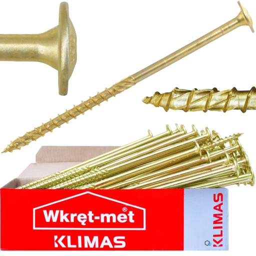 WKRĘTY CIESIELSKIE WKCP 10x400 TORX ŁEB TALERZOWY PODKŁADKOWY KLIMAS 25szt