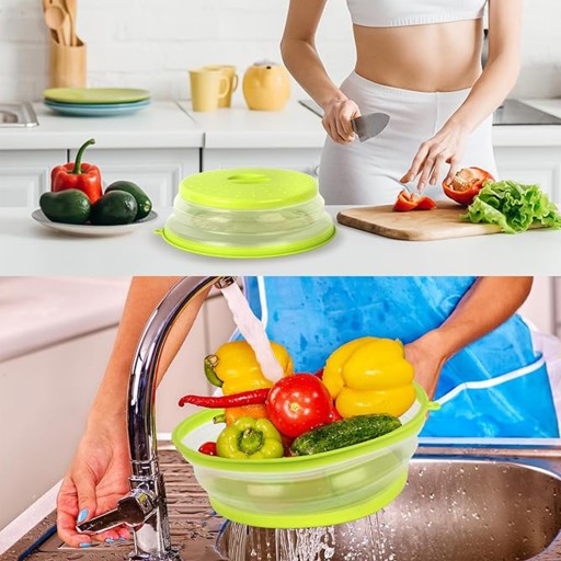 СИЛИКОНОВАЯ СКЛАДНАЯ КРЫШКА ДЛЯ МИКРОВОЛНОВКИ, 2 ШТ.
