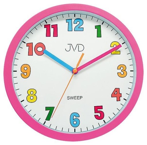 ЦВЕТНЫЕ НАСТЕННЫЕ ЧАСЫ JVD HA46.2 БЕСШУМНЫЙ МЕХАНИЗМ