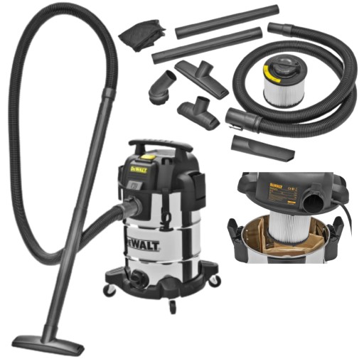 ПРОМЫШЛЕННЫЙ ПЫЛЕСОС DeWalt DXV30SAPTA 30л 1050Вт СУХОЙ/ВЛАЖНЫЙ INOX