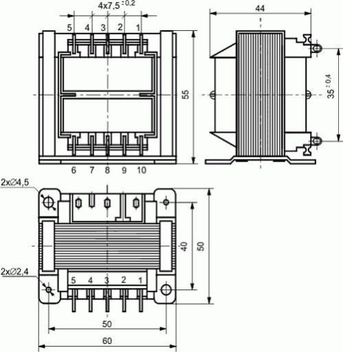 Transformator 18VA, 230Vac (12V) 1.4A, Indel
