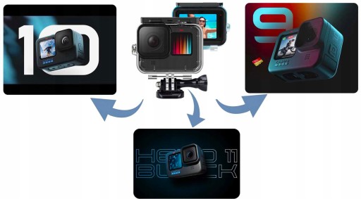 Подводный корпус водонепроницаемый чехол 50 м для черных камер GoPro Hero 12 11 10 9