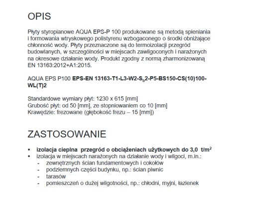 ФУНДАМЕНТ ПЕНОСТРОИТЕЛЬНЫЙ AQUA EPSP 100, 0,036, Толщина 15см