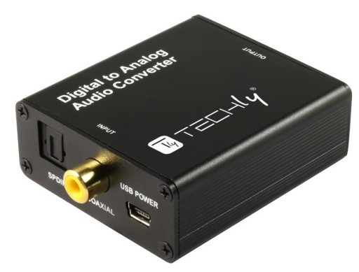 Коаксиальный ЦАП Techly Toslink в аналоговый RCA L/R и 3,5 мм