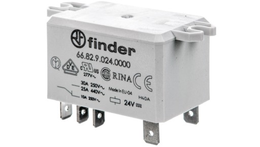 Реле промышленное 2Z 30А 24В DC, панельное, Faston 250 66.82.9.024.0000