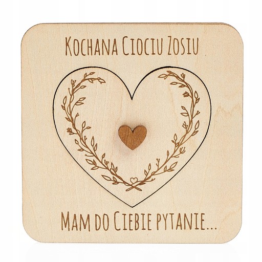PYTANIE CIOCIU ZOSTANIESZ CHRZESTNĄ CHRZEST SERCE ZAPROSZENIE