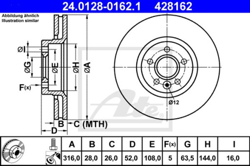 ПЕРЕДНИЕ ДИСКИ+КОЛОДКИ ATE VOLVO V60 I ​​V70 III 316MM