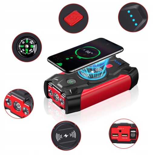 ПОРТАТИВНЫЙ АВТОМОБИЛЬНЫЙ СТАРТЕР POWER BANK УСИЛИТЕЛЬ АККУМУЛЯТОРА ДЛЯ ТЕЛЕФОНА БЫСТРОЕ ЗАРЯДНОЕ УСТРОЙСТВО