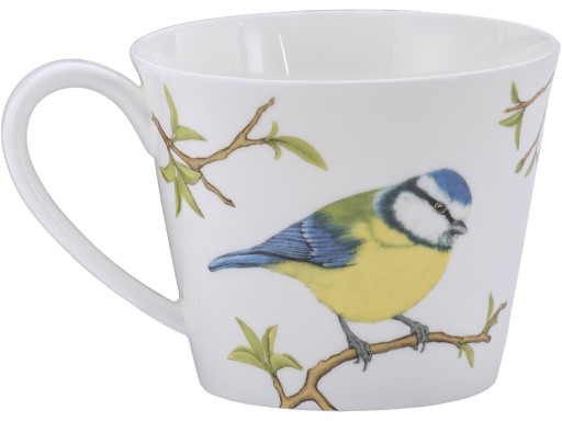 Porcelanowy Kubek 400 ml kolekcja Ptaki Polski Agata Hajdecka SIKORA MODRA