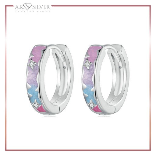 Серебряные серьги ОБРУЧИ С УЗОРОМ S925