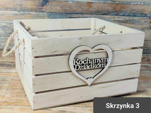 БОЛЬШАЯ ДЕРЕВЯННАЯ КОРОБКА С РУЧКАМИ ПОДАРОЧНАЯ КОРЗИНА НА ДЕНЬ ДЕДУШКИ XXL