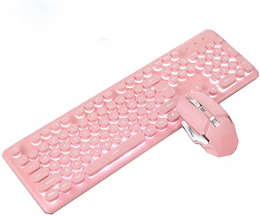 Розовый игровой набор с клавиатурой и мышью M620 RGB
