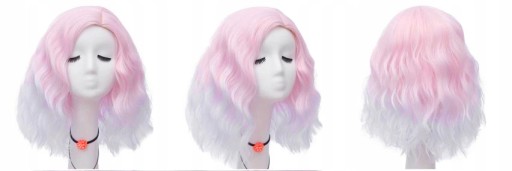 OMBRE COSPLAY 40 BOB GLAM ROCK ПАРИК РОЗОВО-БЕЛЫЙ