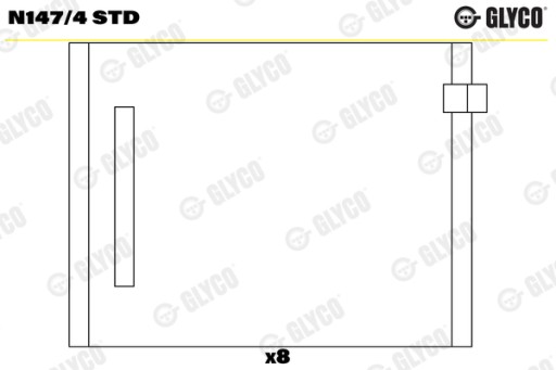 GLYCO N147/4 STD Подшипник распределительного вала