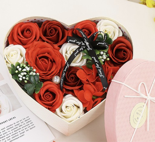 Мыло Flowerbox с розами и цветами, ароматное мыло, подарок на именины, годовщину