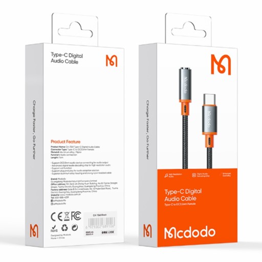 Mcdodo Przejściówka Adapter Usb C Mini Jack z DAC Wytrzymała Nowoczesna