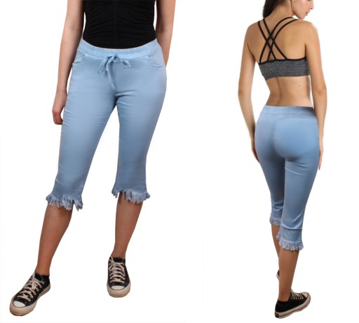 SPODENKI krótkie RYBACZKI jeans j.róż E118 38/40