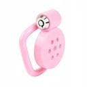 MAŁY RÓŻOWY PŁASKI PAS CNOTY CHASTITY CAGE 5 PIERŚCIENI + DILATOR