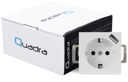 РОЗЕТКА QUADRA С USB-ПИТАНИЕМ ДЛЯ РАМКИ