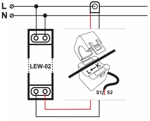 MONITOR ENERGII ELE. SUPLA 1-FAZ 100A WIFI LEW-02