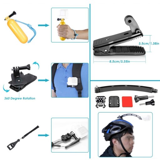 VIP SOLID MEGA НАБОР АКСЕССУАРОВ 50 в 1 GOPRO HERO 6 7 8 9 10 Extreme FULL