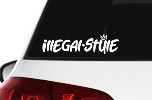 Наклейка на окно автомобиля ILLEGAL STYLE 26 см