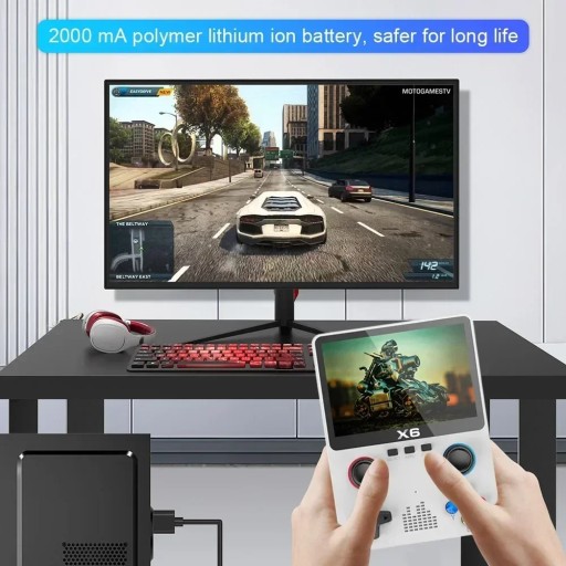 Игровая консоль X6 Портативная игровая консоль в стиле ретро с экраном 3,5/4 дюйма IPS