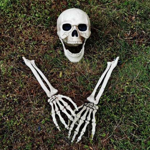 SZKIELET KOŚCIOTRUP CZASZKA DŁONI RUCHOMA SZCZĘKA NA HALLOWEEN DEKORACJA