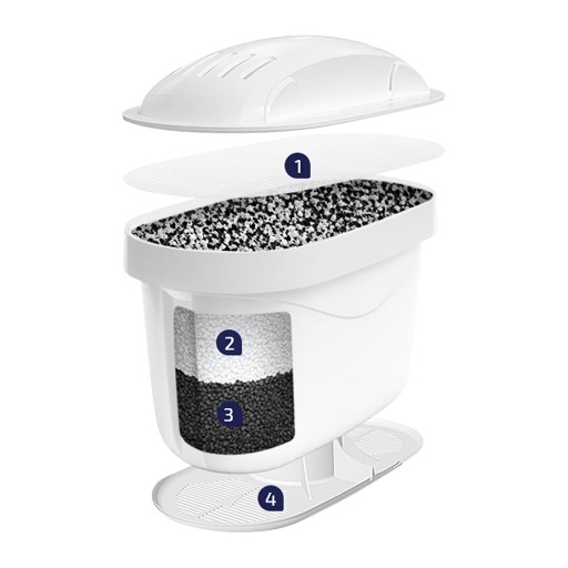 4 фильтра для воды AquaFloow Maxi для стеклянного кувшина Wessper Dafi, замена