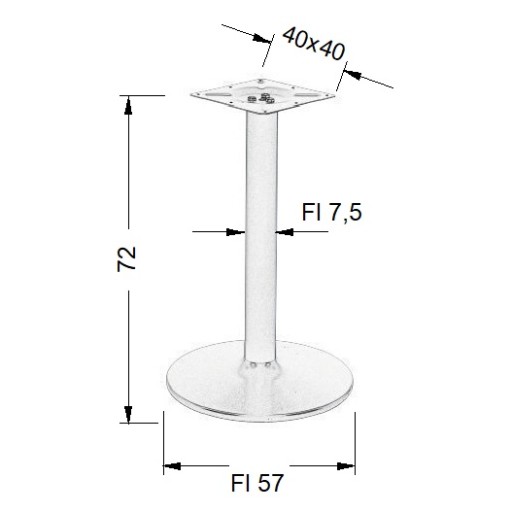 PODSTAWA DO STOLIKA SOLIDNA SH-4005 CHROM 45 CM