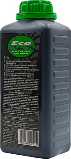Черная краска для шин EcoBlack, протравливающий концентрат 1:1, вода, 1 л консерванта.