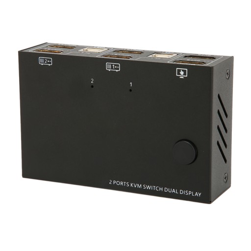 2-PORTOWY PRZEŁĄCZNIK KVM PODWÓJNY MONITOR SWITCH 2 MONITORY