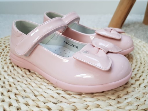 Розовые лакированные балерины Eco -leather