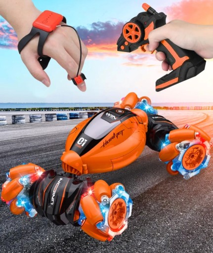 АВТОМОБИЛЬ STUNCT CAR, УПРАВЛЯЕМЫЙ ЖЕСТАМИ РУК + ДИСТАНЦИОННОЕ УПРАВЛЕНИЕ - AUTO 4X4 LED