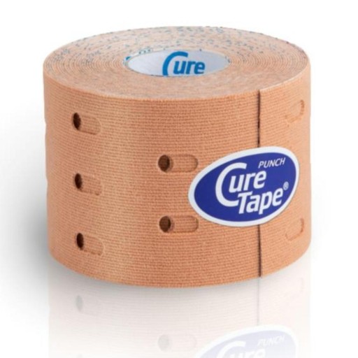 Кинезиологический тейп CureTape PUNCH ЛИМФАТИЧЕСКИЙ тейп с отверстиями БЕЖЕВЫЙ