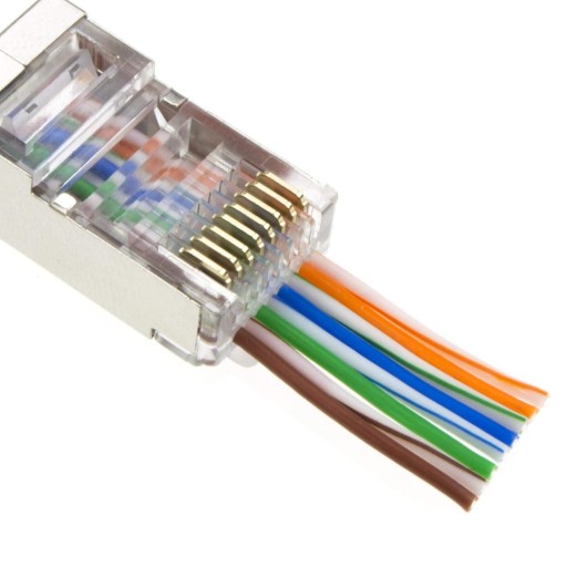 Разъем RJ45 EZ кат. 6, проходной STP FTP, экран 10 шт.
