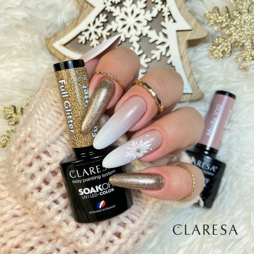 Claresa lakier hybrydowy paznokci FULL GLITTER 8
