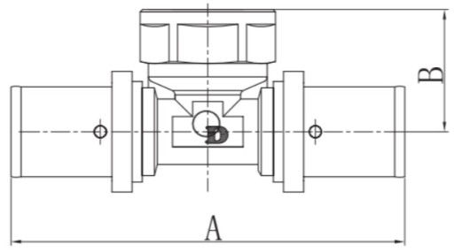 ТРОЙНИК PEX/AL/PEX 20 X 1/2' GW X 20 ПРЕССОВАННЫЙ