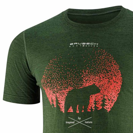 Oddychająca koszulka turystyczna T-shirt trekkingowy z wełną merino BRUBECK