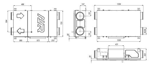 DRX F 450 DEFRO AiR Приточно-вытяжная установка 450 м3/ч