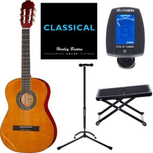 Startone CG-851 Классическая гитара, струны на стойке 3/4, подставка для ног, набор тюнеров