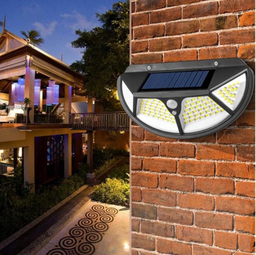 СОЛНЕЧНАЯ ЛАМПА С ДАТЧИКОМ ДВИЖЕНИЯ И СУМЕРКИ 100LED