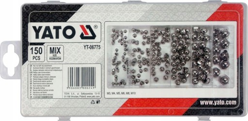 ГАЙКИ YATO МЕТРИЧЕСКИЕ ЗАКРЫТЫЕ КРЫШКИ 150ШТ.
